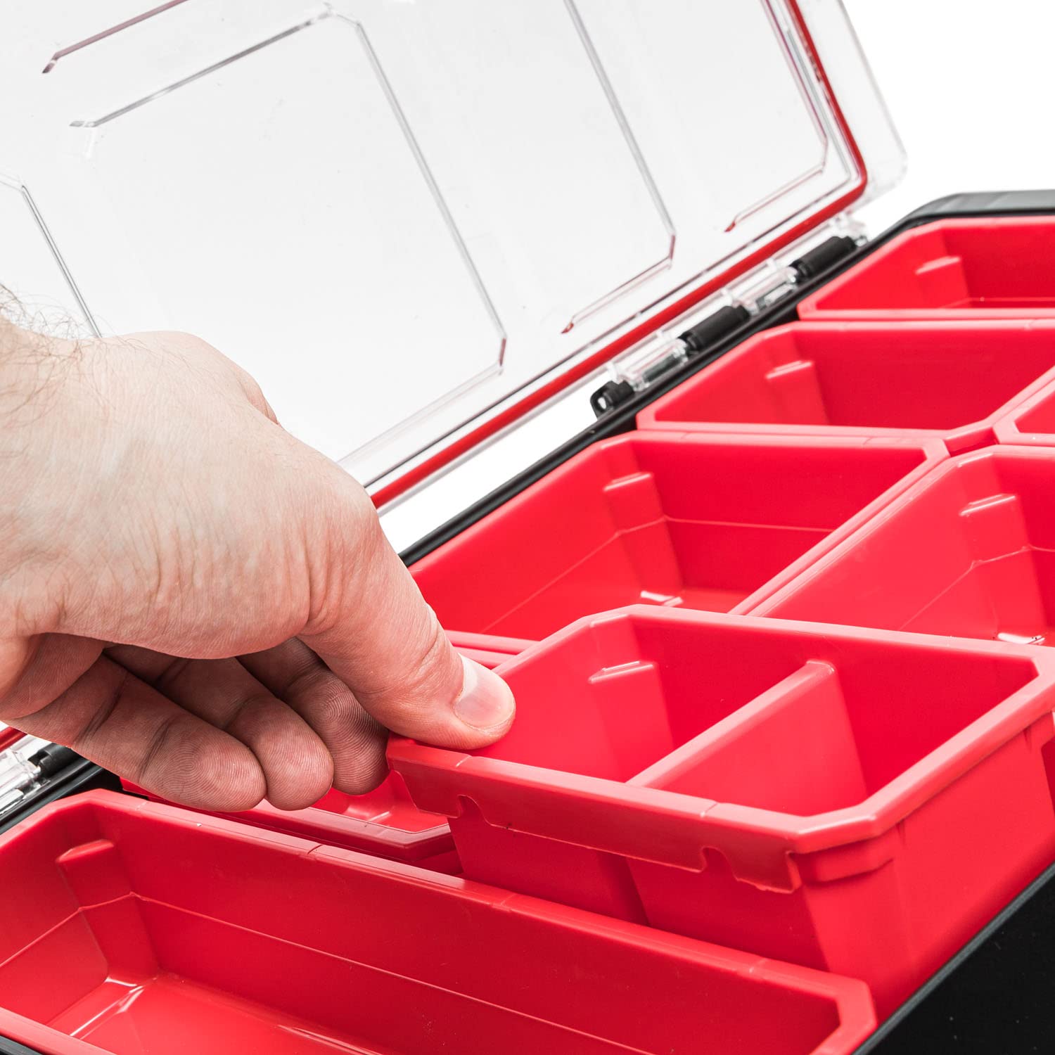 3x Sortimentskasten Kleinteilemagazin – 450 x 80 x 360mm – Premium Sortierkasten Wekzeugbox mit ausziehbaren Eimern Organzier PRO Sortierkoffer