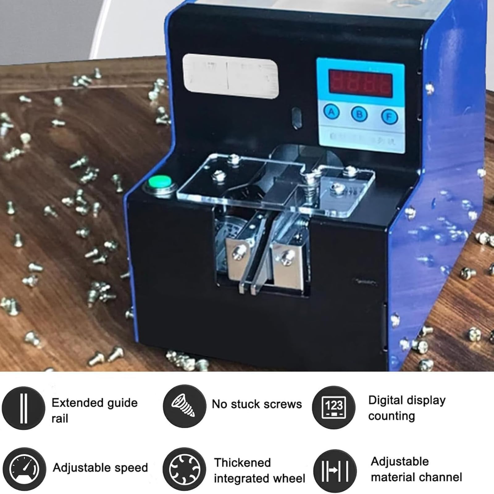Automatyczna maszyna licząca śruby z cyfrowym wyświetlaczem, regulowana 1-5 mm, liczba 2 ziaren na sekundę, odpowiednia do śrub M1.0 do M5.0, precyzyjne rozwiązanie do liczenia