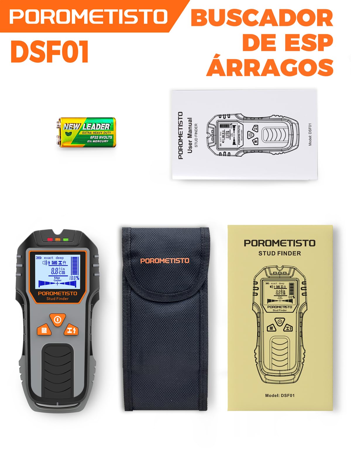 Detector Cables y Tuberias 6 en 1,Profundidad Detección de 20 a 120 mm,Detecta Etales,Tuberías,Tubos de Cobre,Cables,Objetos,Materiales Magnéticos y No Magnéticos,para Profesionales y Bricolaje.