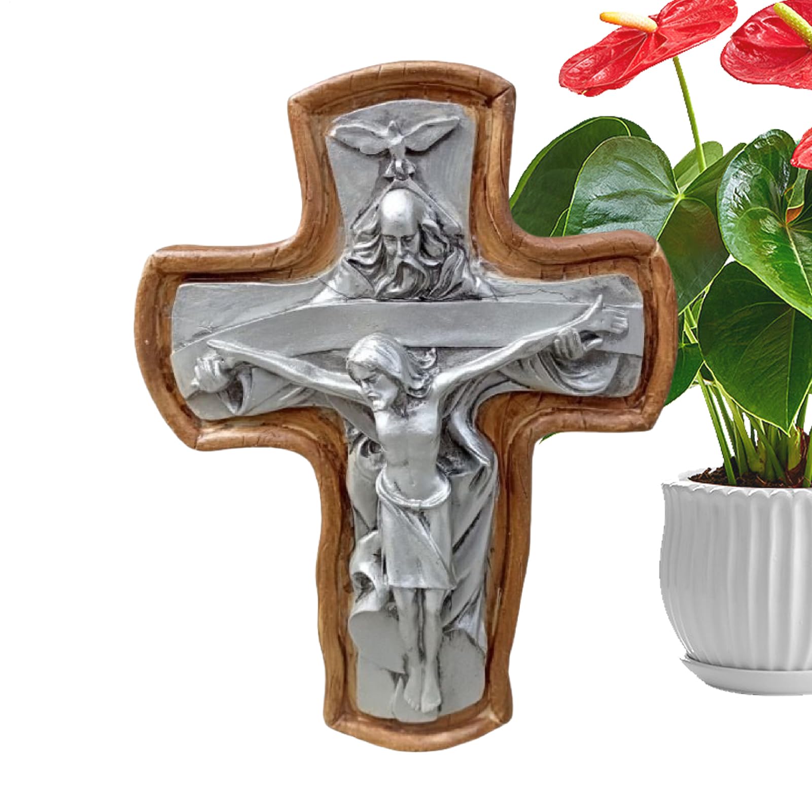 Letrero de cruz de resina de Pascua ideal como regalo festivo y adorno de bodas