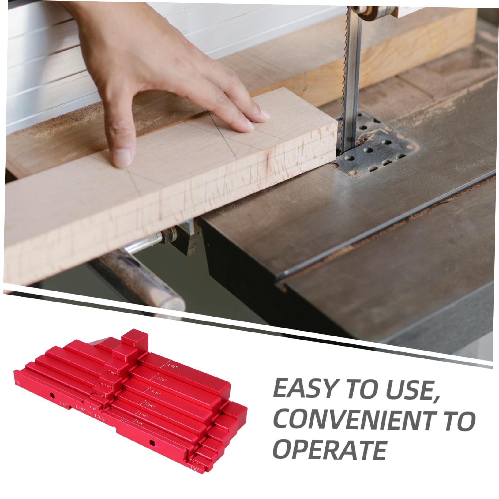 SHINEOFI 7piezas Bloque Patrón Rojo Para Carpintería De Calibre De Altura Ajustable Herramientas De Medición Barras De Aluminio Para Mesas De Fresadora y Proyectos De Bricolaje