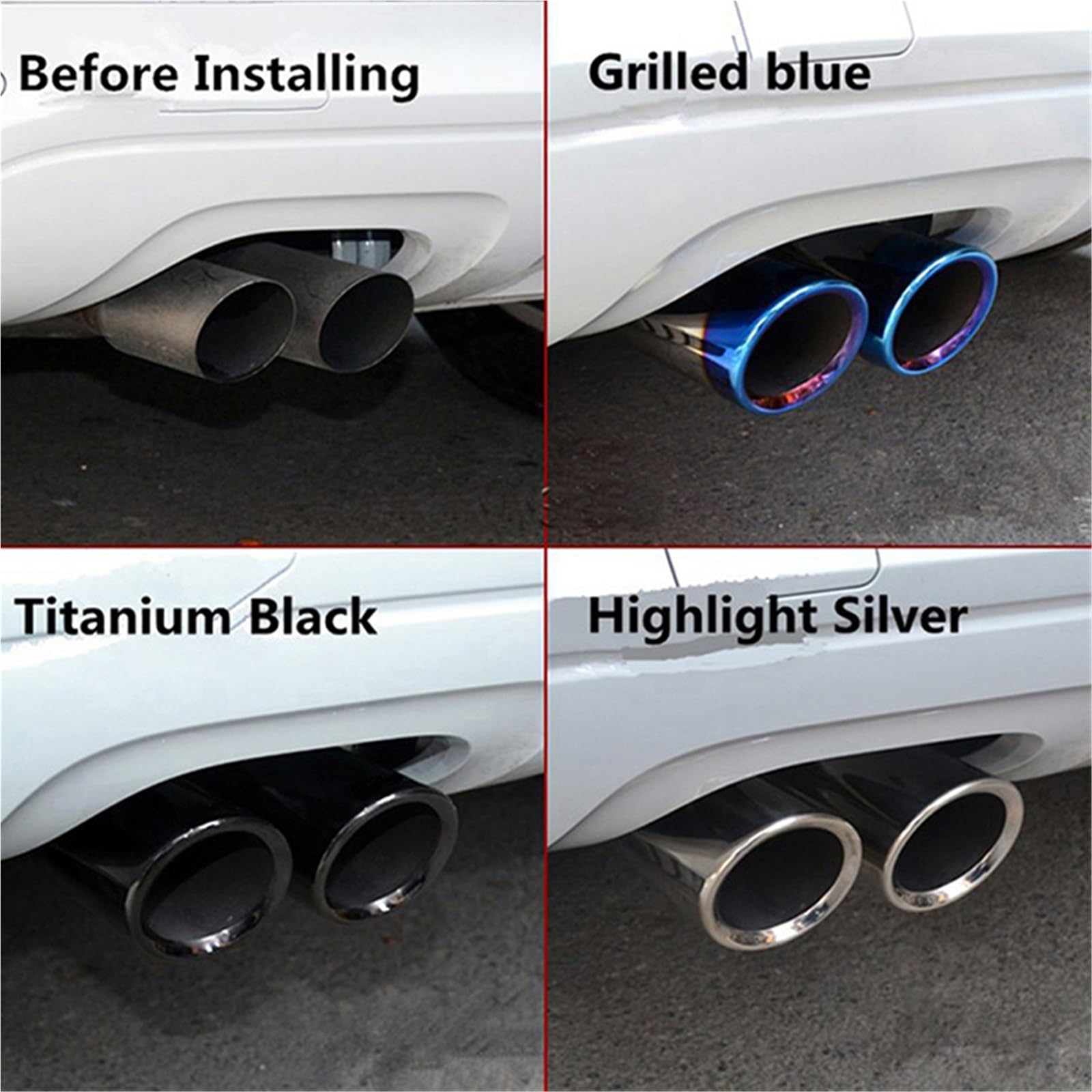 Car Silencer Pasuje do Bmw 3-seria F30 F31 F32 5-seria F10 F11 F18 520i 75mm Carbon tylny wydech samochodu rura wydechowa tłumik gardło(2pcs Blue)