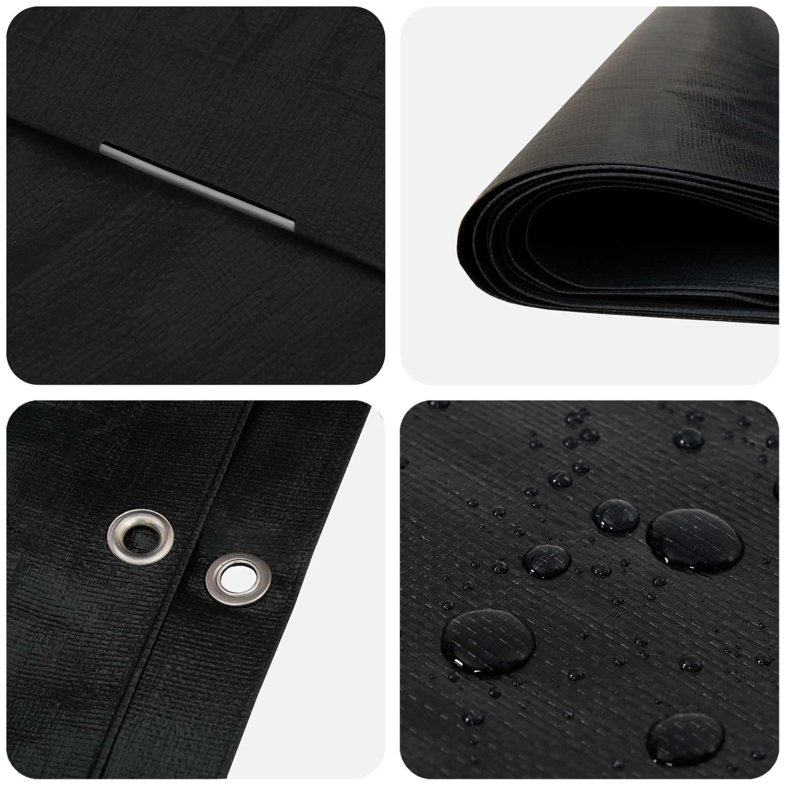 vidaXL Plandeka z oczkami Szary antracytowy 4 x 8 m 260 gsm PE, Wodoodporny tarp PE z wzmocnionym brzegiem, odporny na UV, śnieg, do mebli ogrodowych, pojazdów i biwakowania