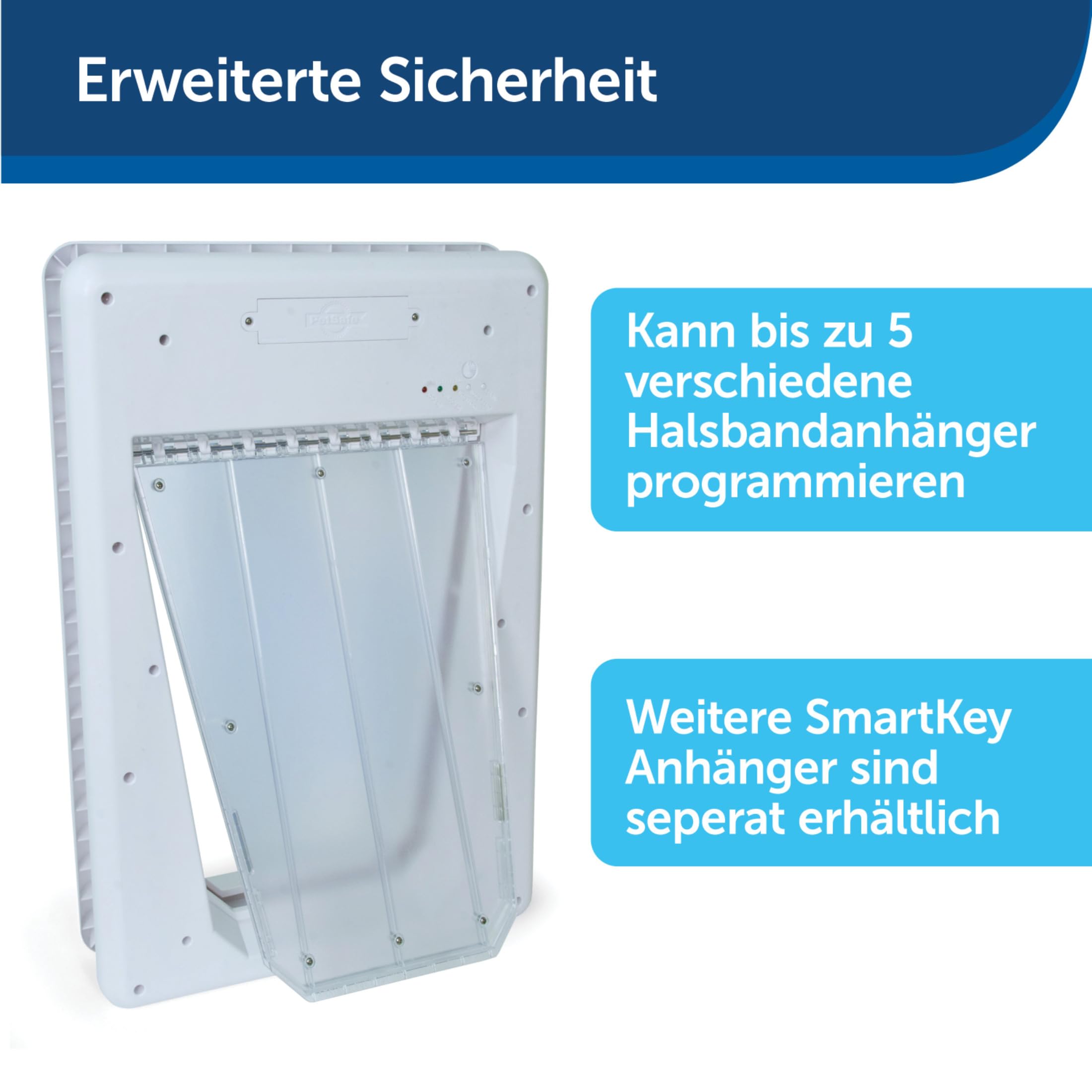 PetSafe SmartDoor Elektronische Haustiertür - Halsband-Schlüsselzugang, Programmierbare Modi, Energieeffizient - Bis zu 5 Haustiere - Groß