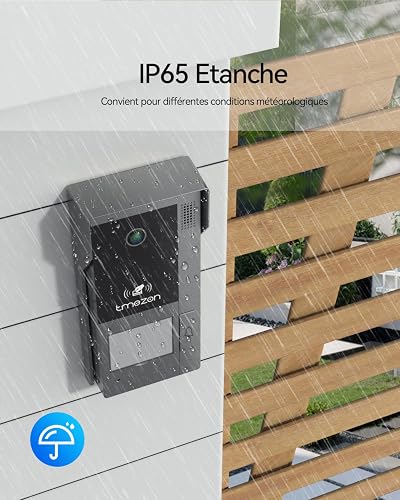 TMEZON 2 Fils Visiophone Connecté Interphone Vidéo Filaire, IP 7’’ Moniteur Ecran Tactile, 1080P Sonnette de Caméra Vision Nocturne, APP Déverrouillage à Distance, Badges RFID, Detection Humaine, M790 - 9