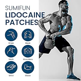 Sumifun 4% Lidocaine Pain Relief Patches 45 Counts Maximum Strength Numbing Gel Patch for Back Knee Neck Joint Ache Muscle Soreness Topical Analgesic