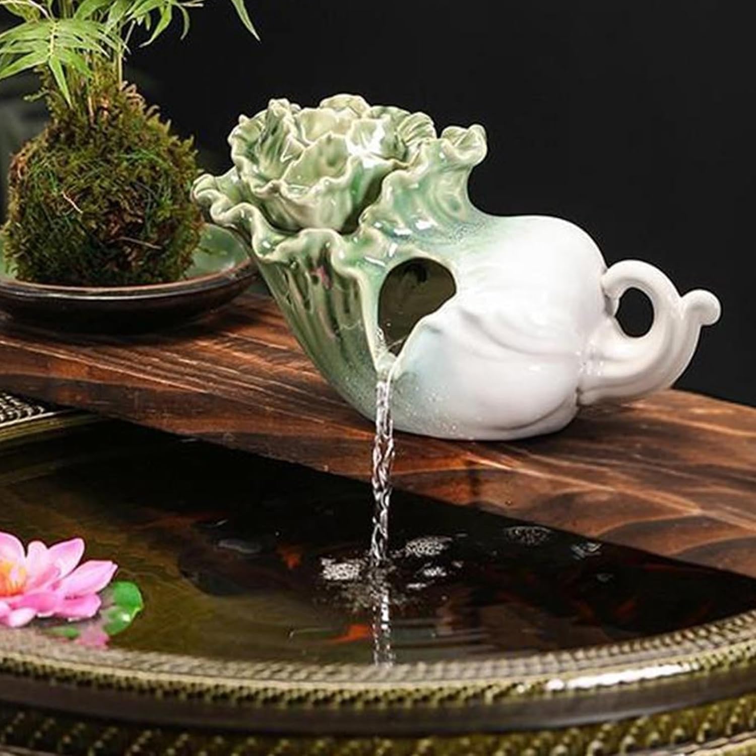 Garden Pond Spitters, Water Feature Outdoor Fountain Spitter, Garden Decor for Koi Pond, Fish Pond Water Circulation Outlet Landscaping, Outdoor Decoration(14 * 7 * 10cm/5.5 * 2.8 * 3.9in)