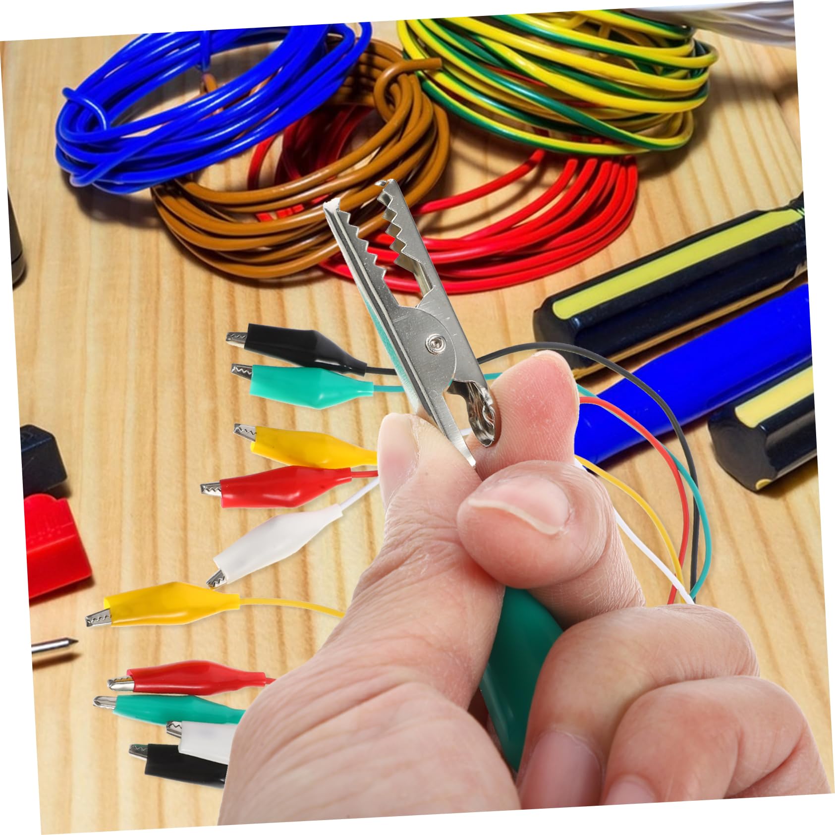 100pièces Câbles Test Avec Pince Crocodile Clips Électriques Robustes Pour Test Électrique Et Connexion De Circuit Couleurs