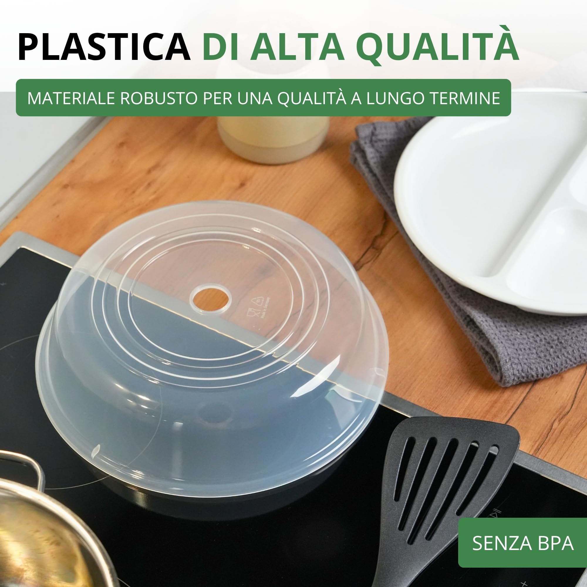 Westmark Coperchio da microonde, rotondo, ø ca. 25 cm, altezza ca. 6,3 cm, plastica, colore: trasparente, 22452270
