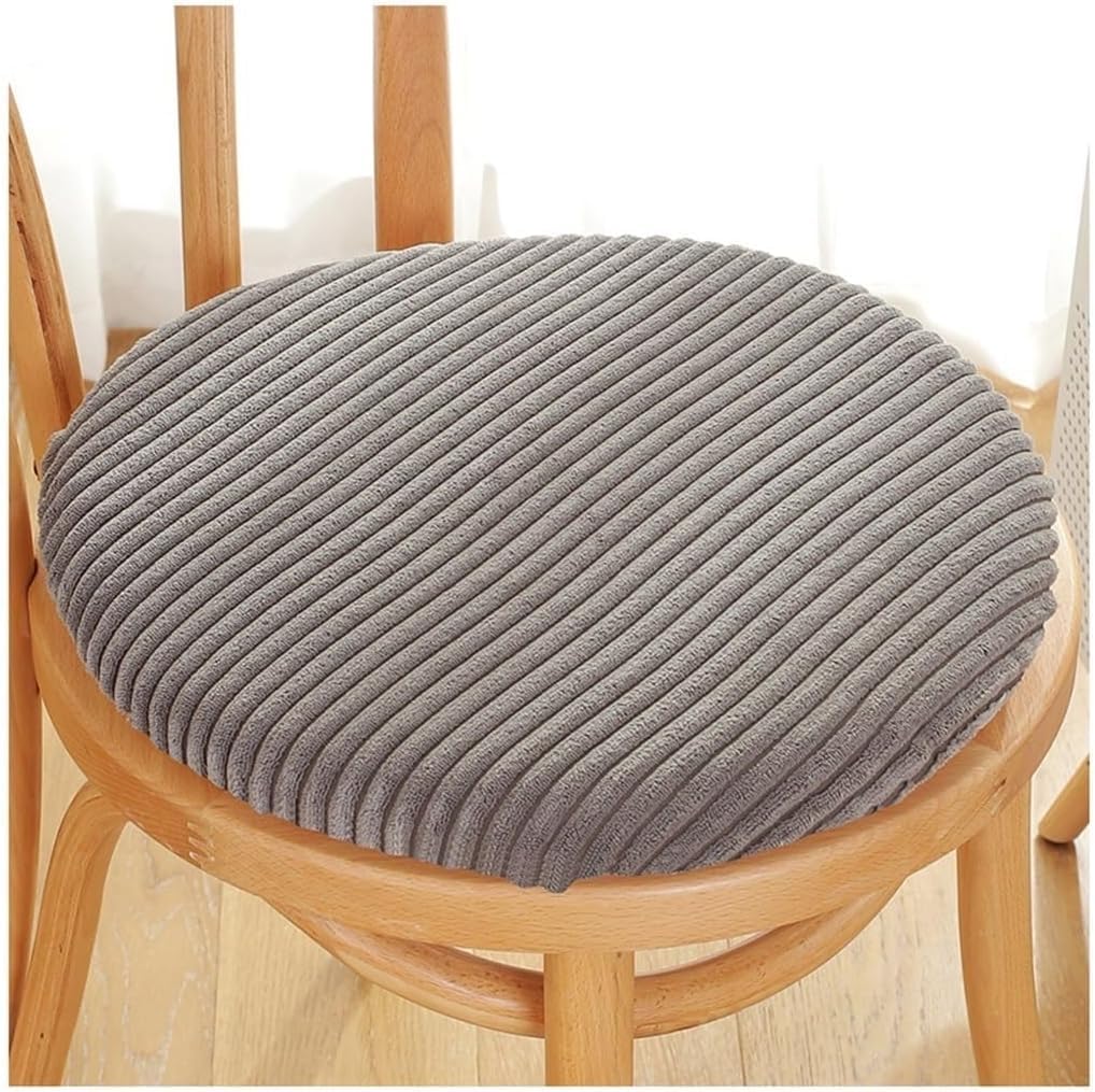 Uyeoco Color 1 Memory Foam Round Seat Cushion,30/35/40/45/50Cm Corduroy Round Stool Cushion, Circle Chair Pad With Removable Cover For Dining Kitchen Bar Chairs(,35Cm/14In)