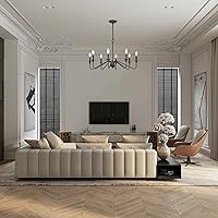 Vista 6 de Doraimi Lighting Candelabros industriales rústicos de hierro de 8 luces, accesorios de iluminación con acabado de bronce aceitado, candelabros