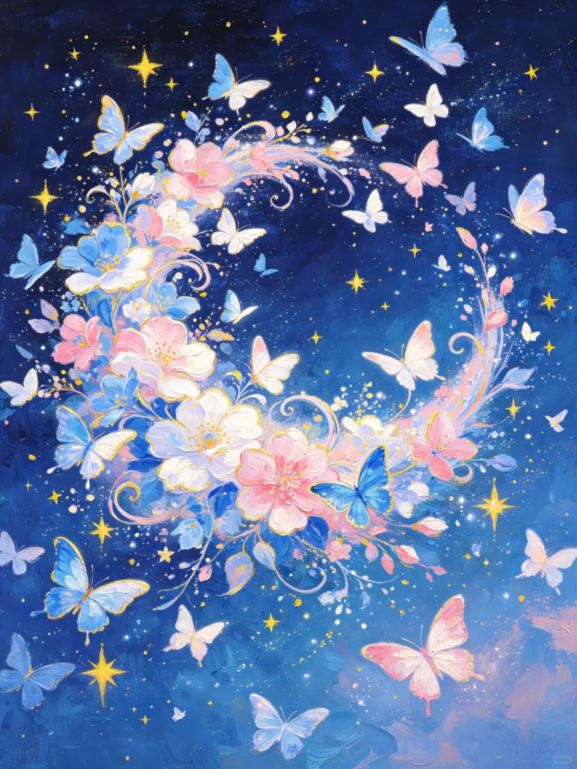 DIY Stamped Cross Stitch Kits Butterflies and flowers 11CT 40x50cm