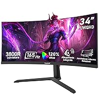 Gawfolk Monitor Gaming Curvo Ultrawide 34 Pollici 165Hz, Schermo PC 3800R 21:9 UWQHD (3440x1440)