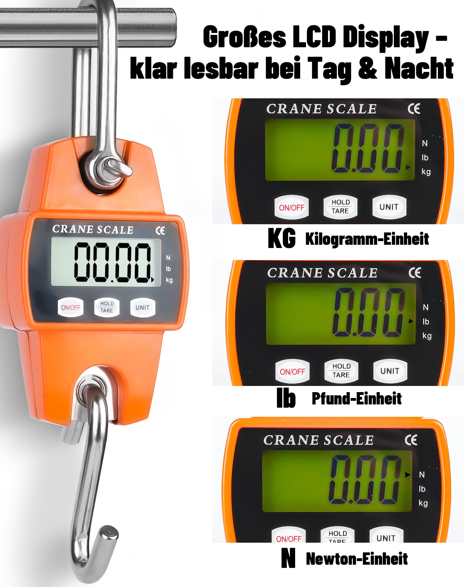 Báscula digital colgante 300 kg 660 libras Precisa Báscula de grúa colgante Báscula electrónica de pescado 50 g Báscula de caza portátil