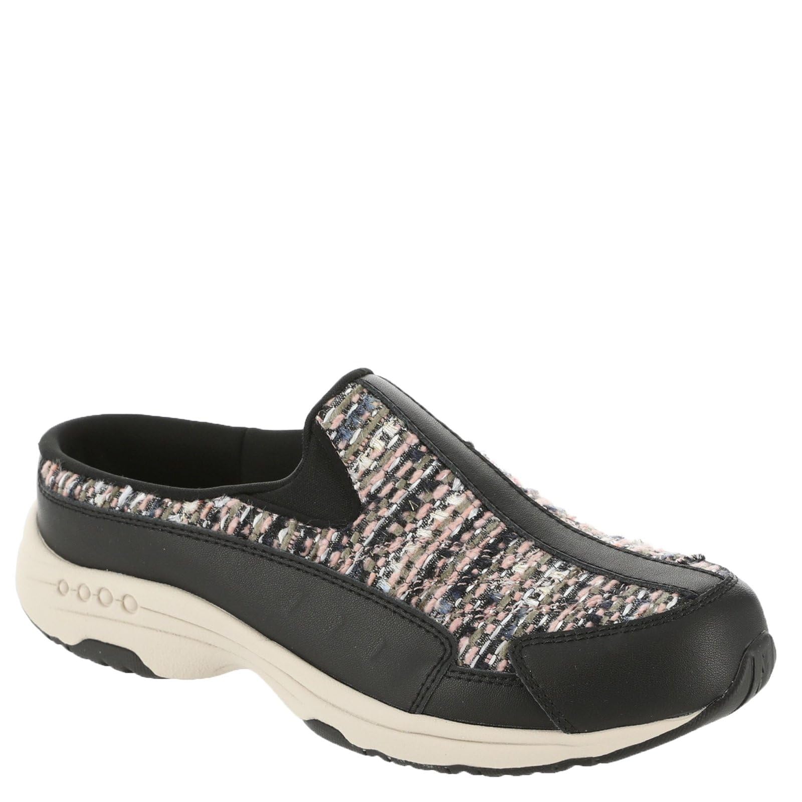 Easy Spirit Traveltime Women's Slip On, 6 2A(N) US, Black-Pink-Multi-Tweed