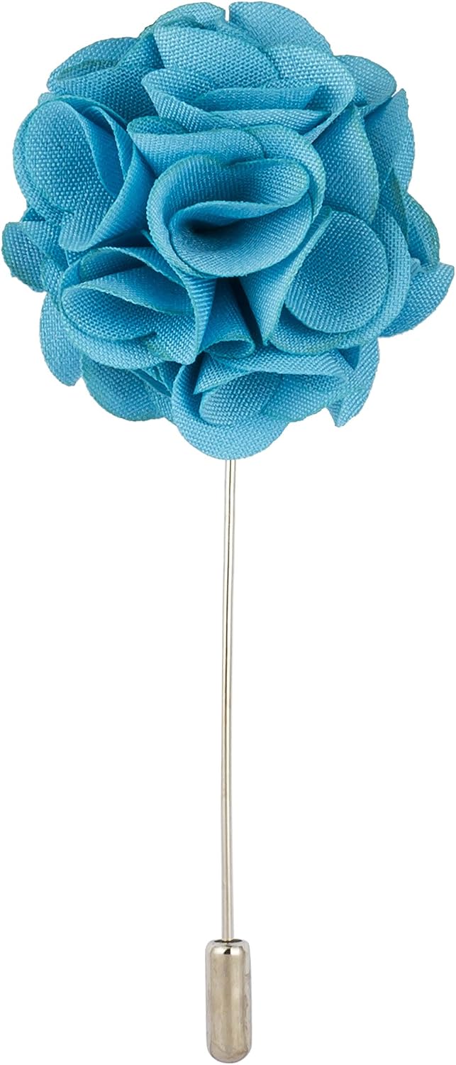 AN KINGPiiN Lapel Pin for Men Suit Handmade Bunch Flower Brooch Costume Pin Shirt Studs Men's Accessories (Baby Blue)