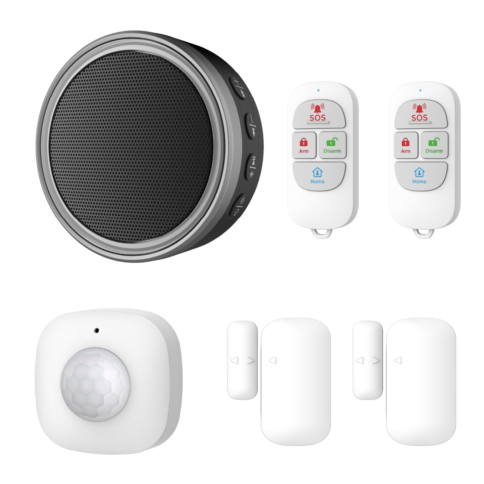 Kit Alarme Connecté WiFi 2,4GHz, Sirène 90dB, Détecteur Mouvement et Ouverture, Flash LED, 868MHz