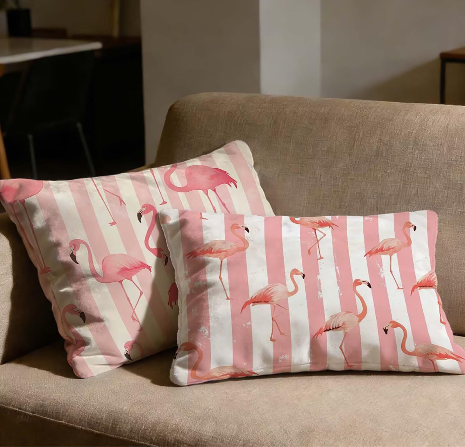 Taie oreiller 50x70 rose en velours pour déco canapé salon