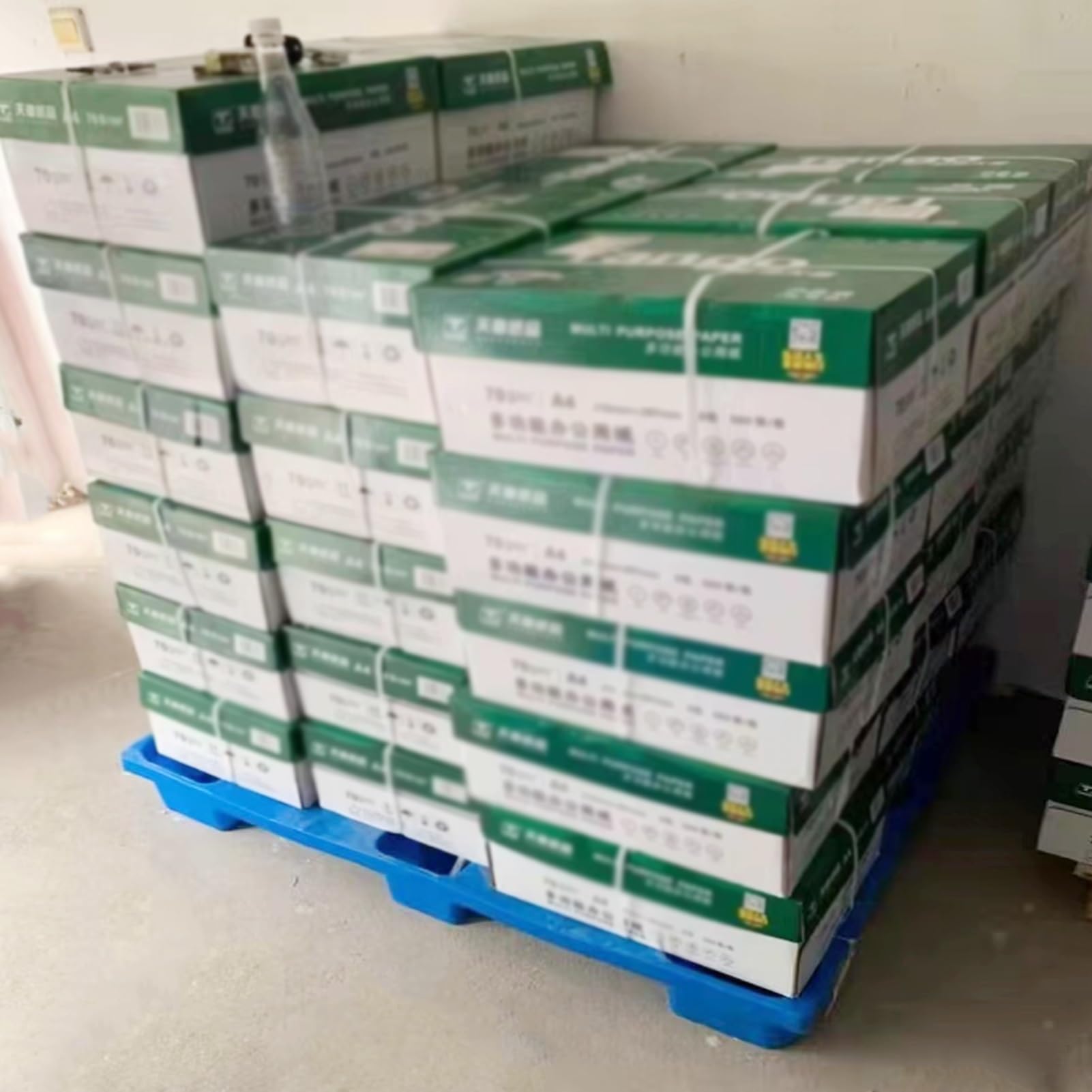 PFCDZDU Plastic Pallet, Nestable Storage Safety Grid Pads with Forklift Entry, Supermarket Kitchen Warehouse Waterproof Polyethylene Shipping Tray (Color : Blue-2 pcs, Size : 100x80x14cm-A)