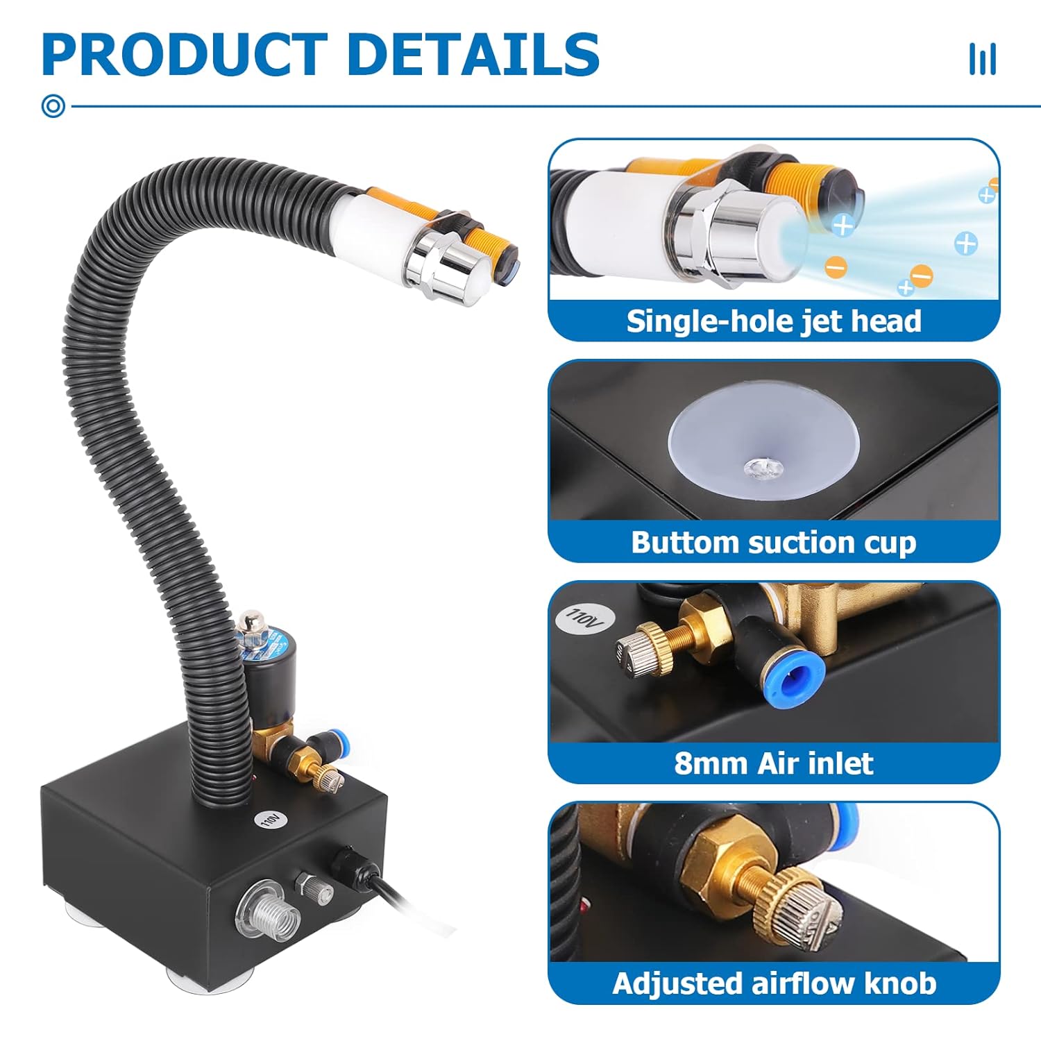 Product Deal YUCHENGTECH Ionizing Air Gun Ionizing Air Snake Anti Static Air Gun Static Eliminator + High Voltage Generator (110V)
