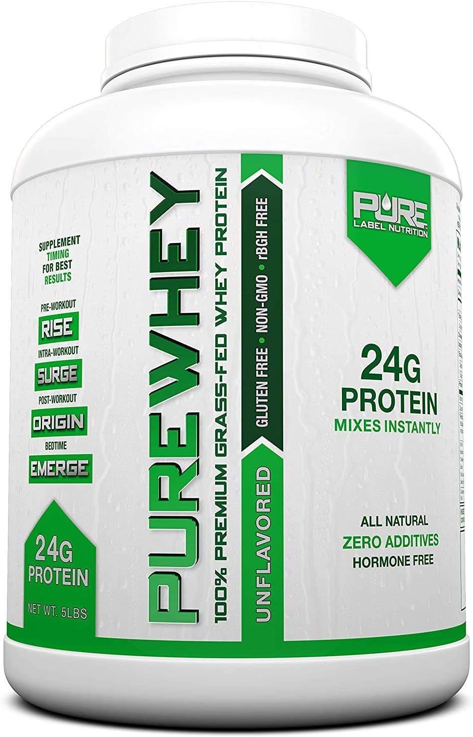Pure Label Nutrition 100% USA Grass Fed Whey Protein Concentrate