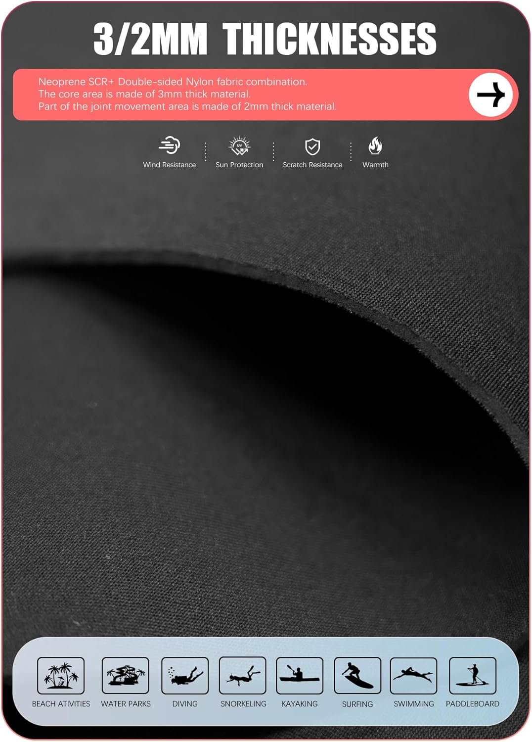 Hevto Kids Wetsuit for Boys Girls Toddler Youth 3/2mm Neoprene Full Wet Suits in Cold Water for Swimming Surfing Diving - Image 3