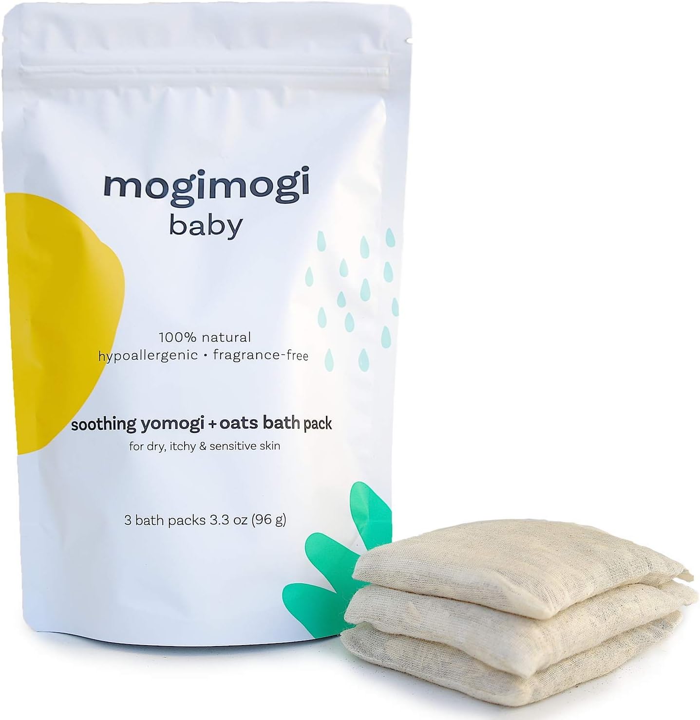 Organic Oatmeal Bath Soak for Baby, Kids & Sensitive Skin โ Washes & Soothes Eczema, Diaper Rash, and Dry Itchy Skin โ Soap Free, 100% Natural & Fragrance-Free, 3 Packs โ Made in USA by mogimogi baby