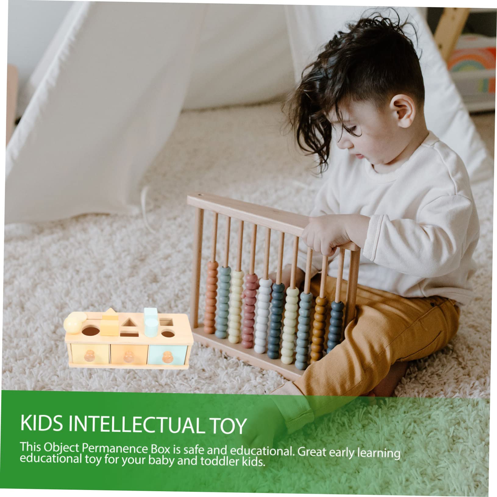 Mikikit Juguete de Caja de Madera Montessori para Aprendizaje Infantil