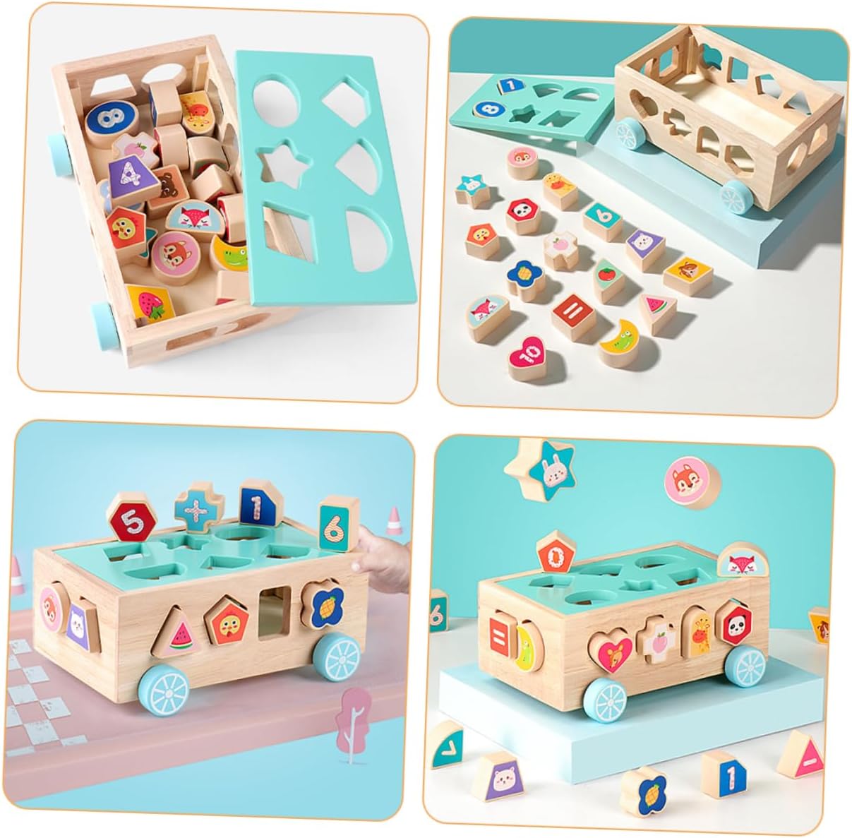 1Set Educational Shape Matching Wooden Plaything for Fun Building Block for Concentration and Fine Motor Skill Development Design for Engaging Play
