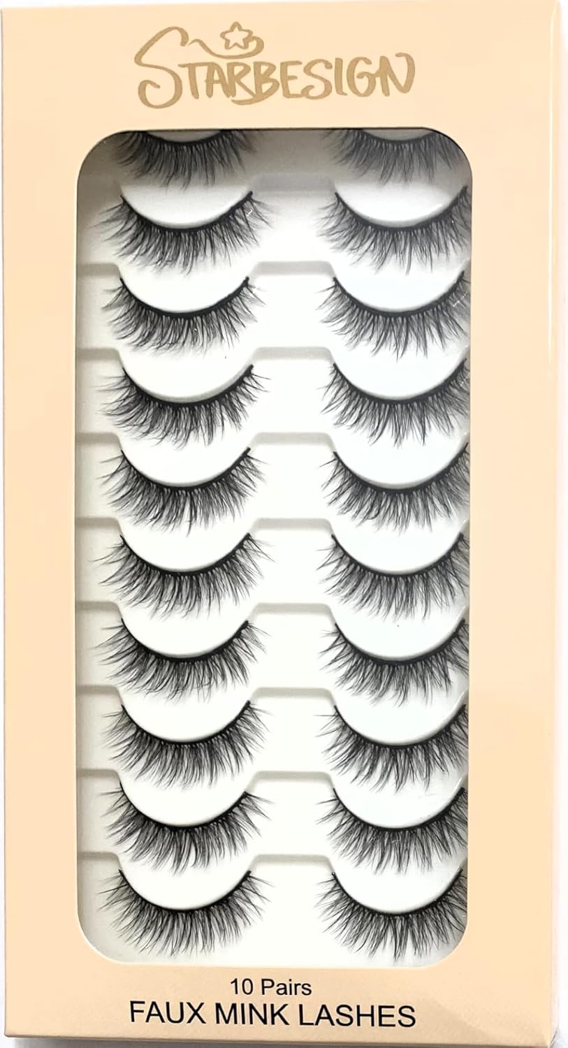 Lashes Faux Mink 10 Pairs (Combo Glamorous 1)