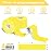 CKeep 4 Rolls Kinesiology Tape, Original Cotton Elastic Athletic Tape, 20 Precut 10 Strips Each,Yellow, Ideal for Muscle Support & Injury Prevention