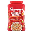 Bagrry’s Crunchy Muesli – 1kg Jar | 83% Multi-grains, Brans, Almonds, Raisins & Honey | 40% Oats | High Fibre Breakfast Cereal | Source of Protein | No Added Preservatives | Non-GMO | gallery image