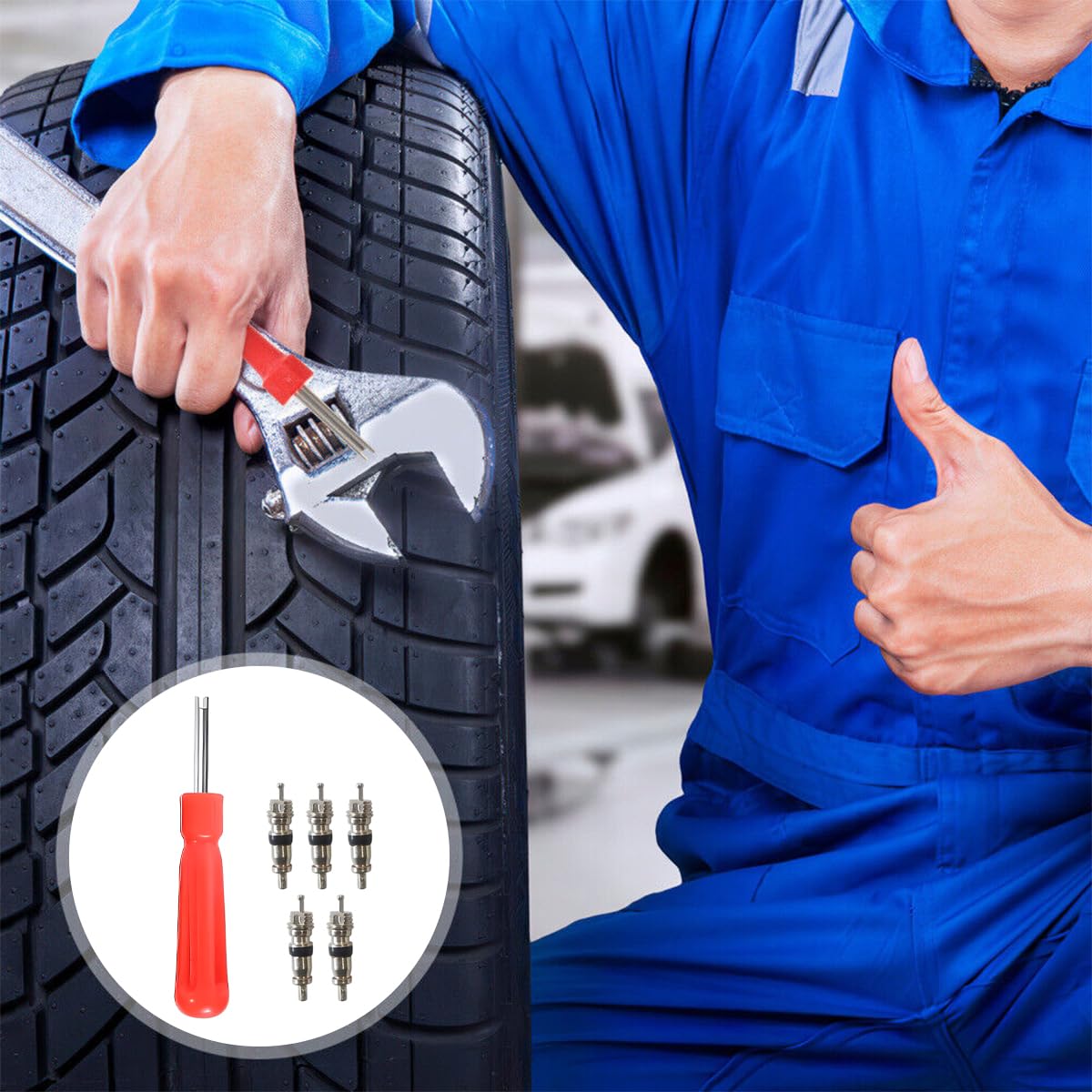 Kit Riparazione Valvole Pneumatici - 6 Pezzi Con Estrattore E Nuclei Valvola In Rame, Per Auto, Bici, Moto
