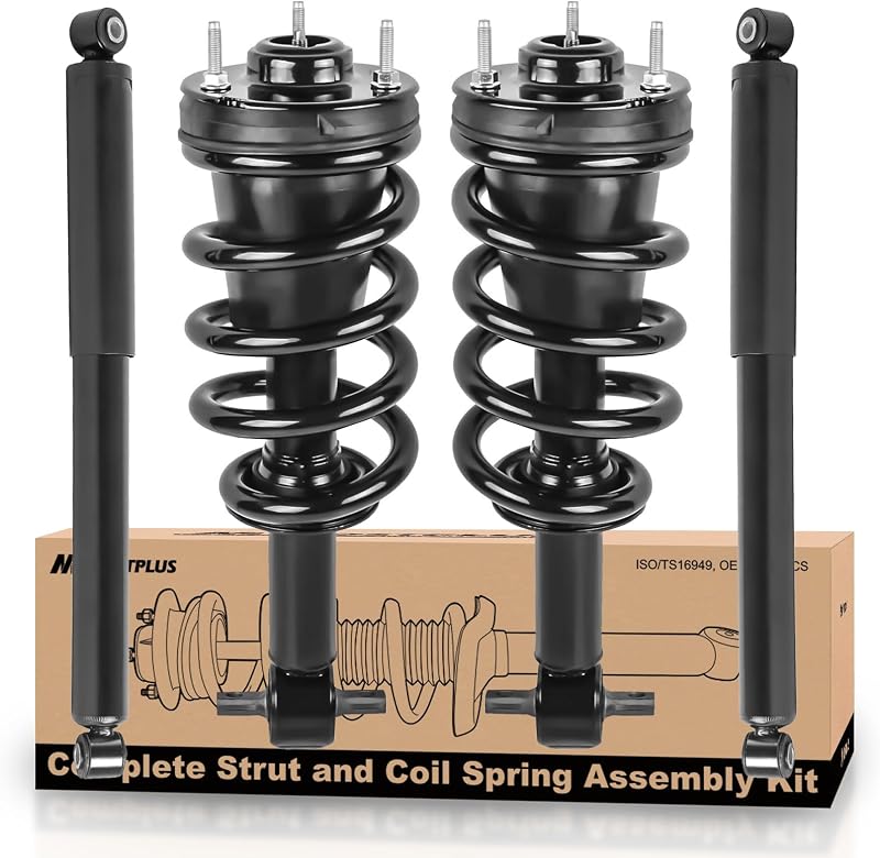 MOSTPLUS 345074 579105 Front and Rear Strut shock Assemblies Compatible with GMC Sierra 1500/ Chevy Silverado 1500 2007-2013 w/o electronic suspension(Set of 4)