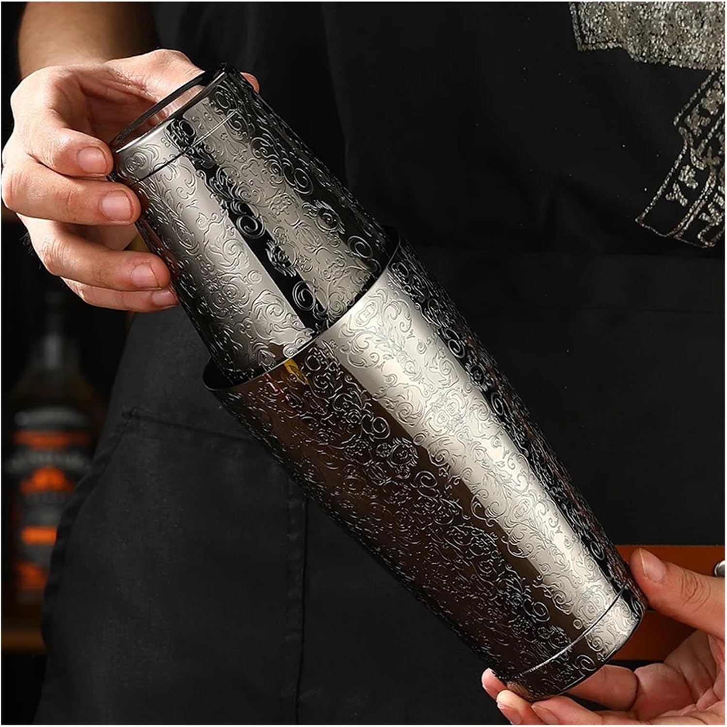 Cocktail Shaker Pro Bar Stainless Steel Martini Drink Mixer for Bartending(D)
