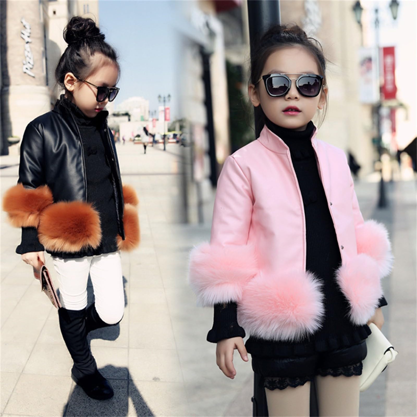 Bambini Ragazze Cappotto Inverno Antivento Addensare Cappotto Giacca Bambino Caldo Capispalla Streetwear Shirt, Nero , 5-6 Jahre
