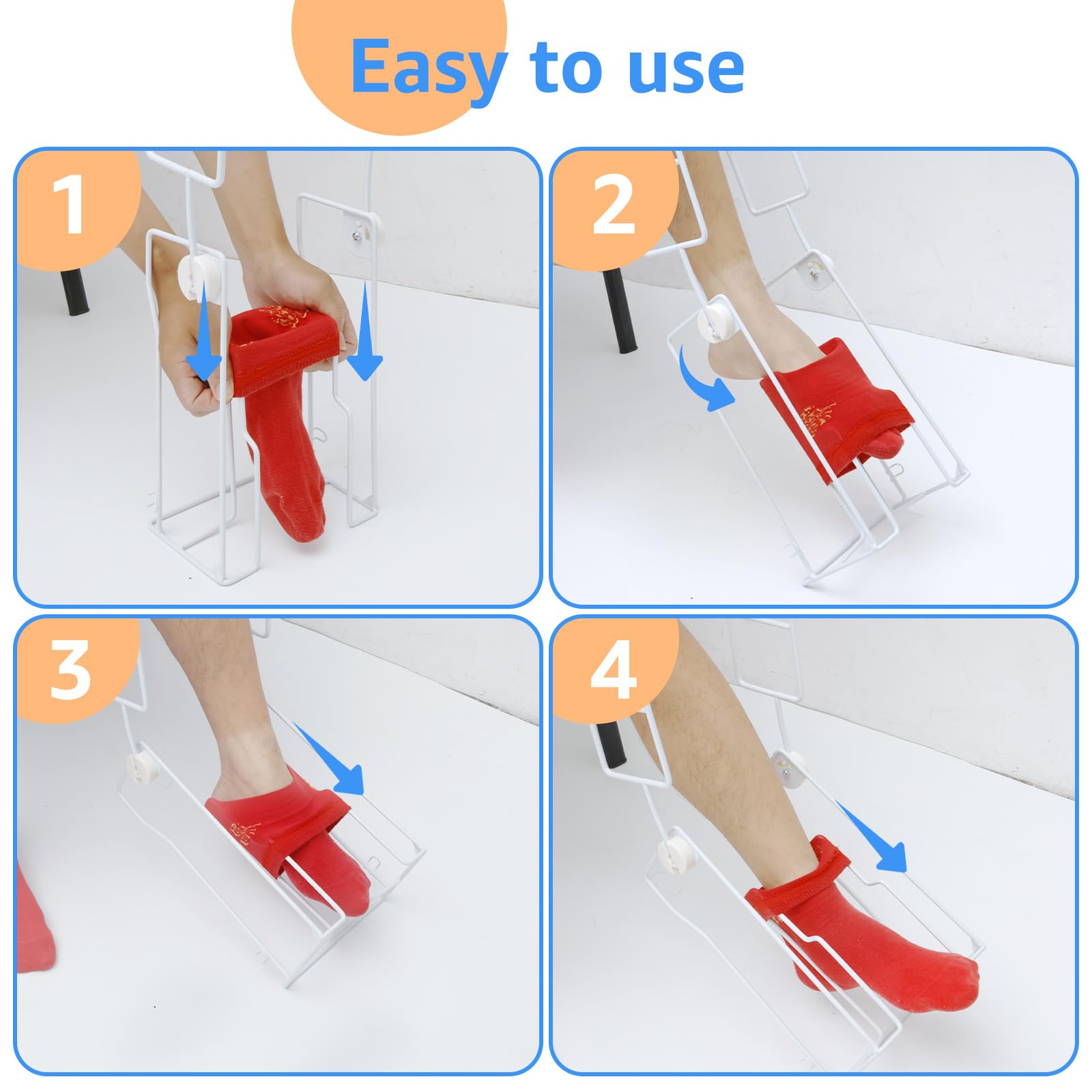 Stocking Donner - Ayuda adaptativa para vendaje con asas plegables, dispositivo de ayuda para calcetines de compresión, herramienta de ayuda para poner medias de compresión