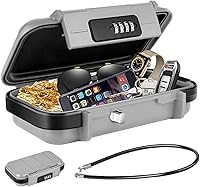 Vista 11 de HUANLANG Caja de Seguridad Portátil con Cerradura de Combinación Mini Caja de Seguridad para Viajes de Playa Impermeable Cajas de Bloqueo Pequeñas