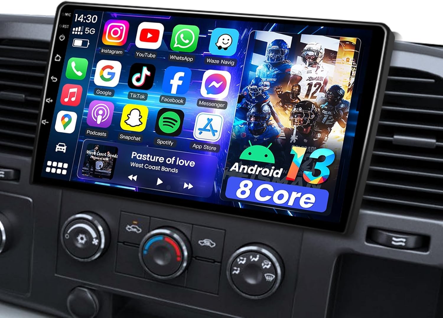8Core + 32GB ROM Car Radio Stereo for 2007-2013 Chevy Silverado 1500: GMC Sierra 10Inch 1280 * 800P IPS Touchscreen Wireless Carplay Android Auto 5G WiFi Bluetooth GPS FM AM SWC