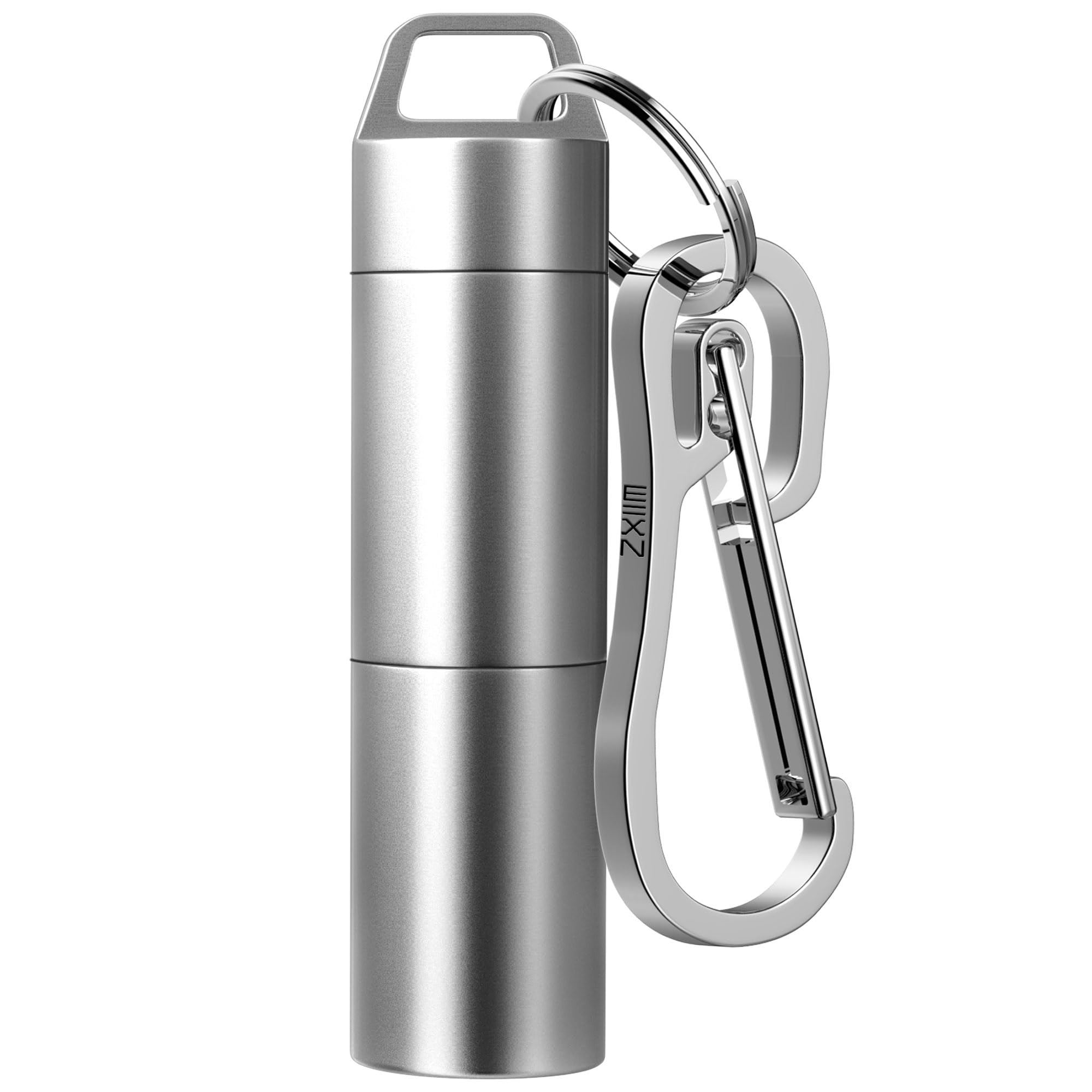 ZXLLM Small Pill Case (2 Compartments Design), Portable Metal Pill Holder Keychain, Waterproof Pill Box Container Mini Stainless Steel Pill Organizer