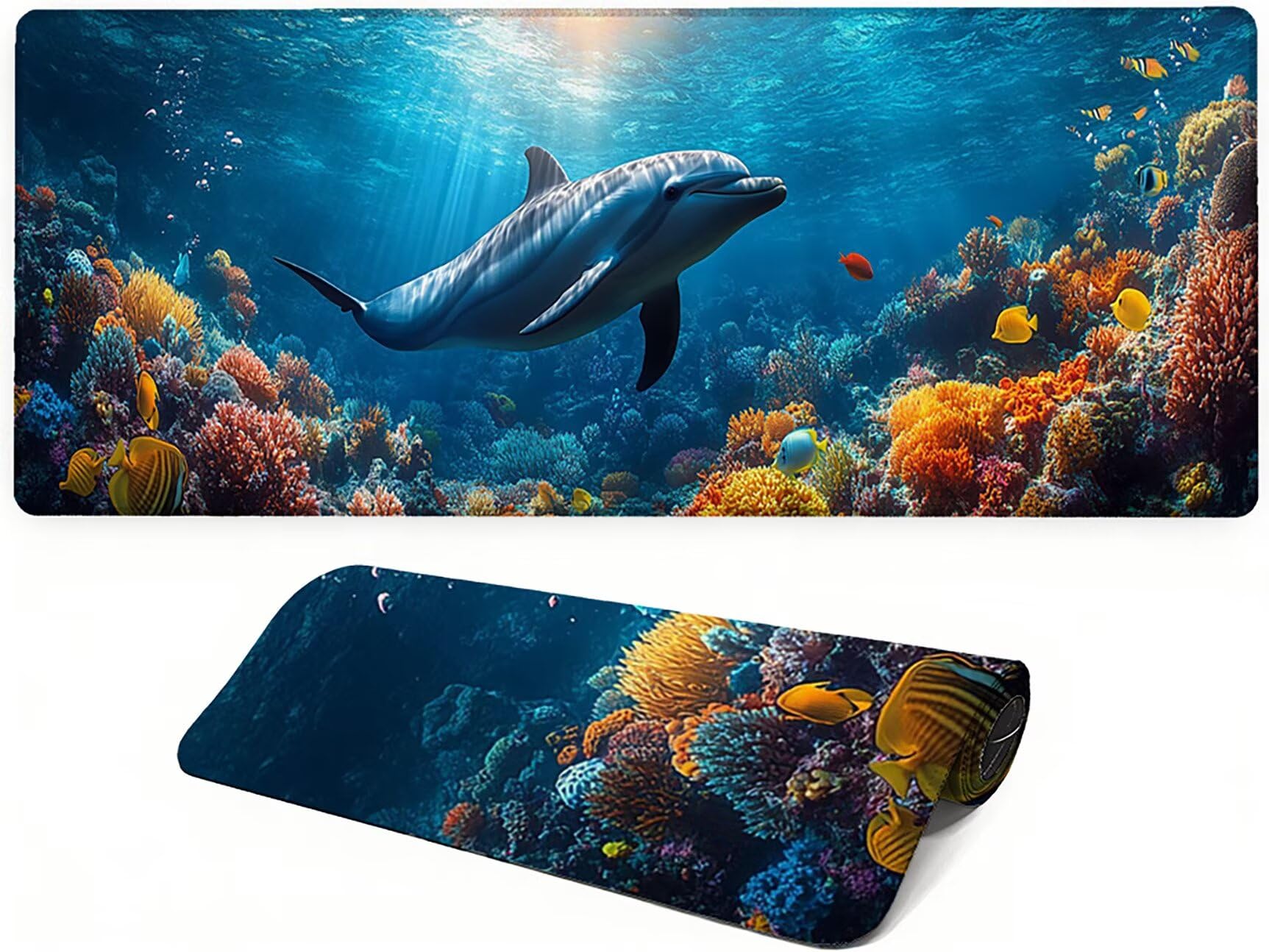 Podkładka pod mysz Lejnlnng XXL - 120x60cm - Podkładka pod mysz dla dużych graczy, Ocean XL antypoślizgowa gumowa mata na biurko, wodoodporna podkładka pod mysz o wysokiej precyzji i szybkości baza JL