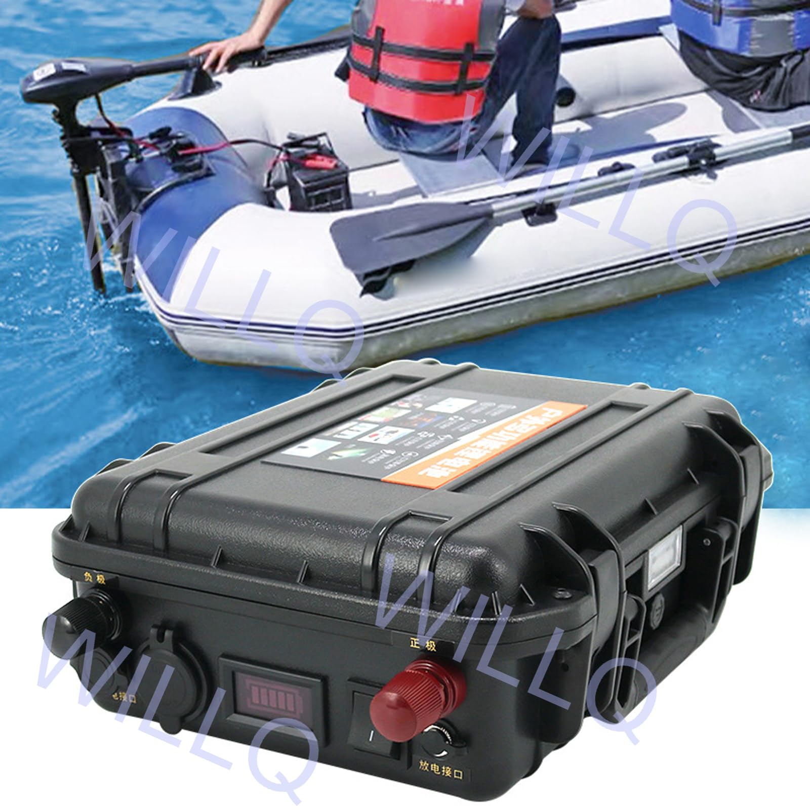 Batterie au Lithium Fer Phosphate 12V 24V LiFePO4 60 Ah-200 Ah BMS intégré pour Moteur de Bateau électrique hélice de Bateau de pêche Batterie de Propulsion Marine