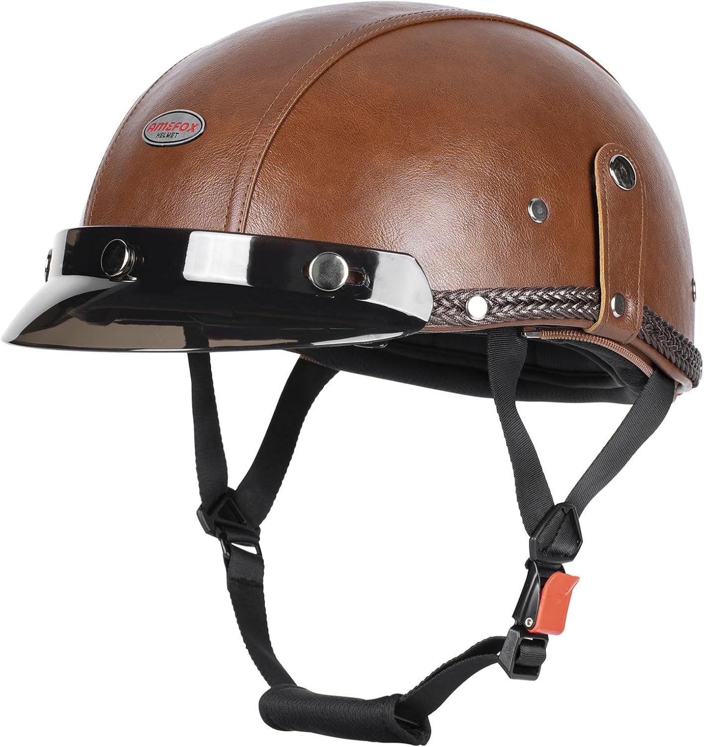 Half Helmet Motorcycle Men Women Adult Open Face Motorcycle Helmets with Sun Retractable Visor DOT Certified