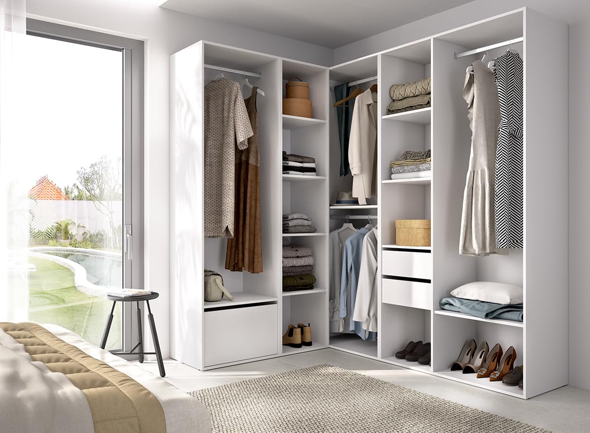 DEKIT Grupo RIMOBEL-Conjunto Armario-VESTIDOR Rincon con Trasera Reversible