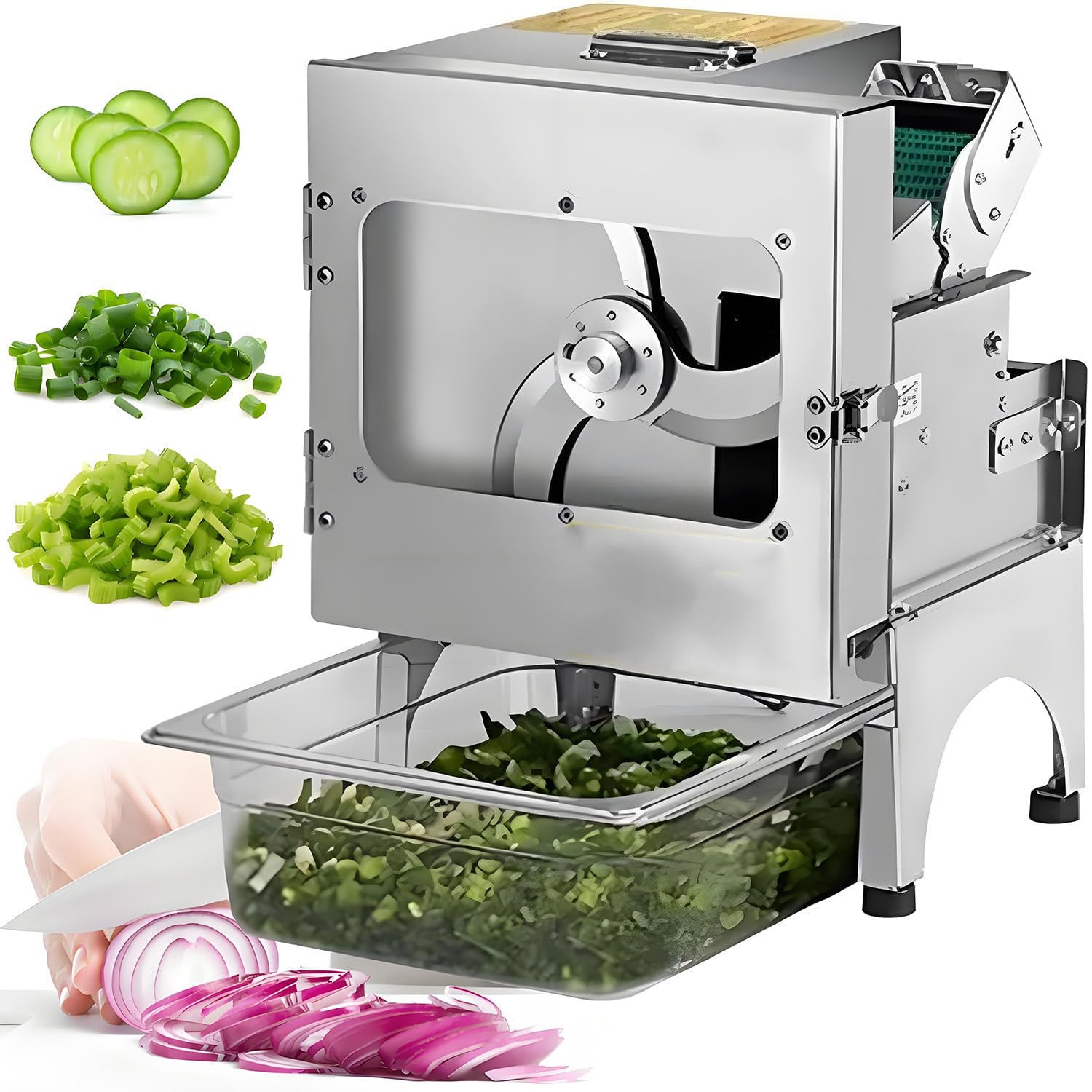JKJZSALJ Electric Vegetable Cutter, High-Speed Commercial Slicer And Chopper For Garlic, Ginger, Chili, Potato, Cucumber,B