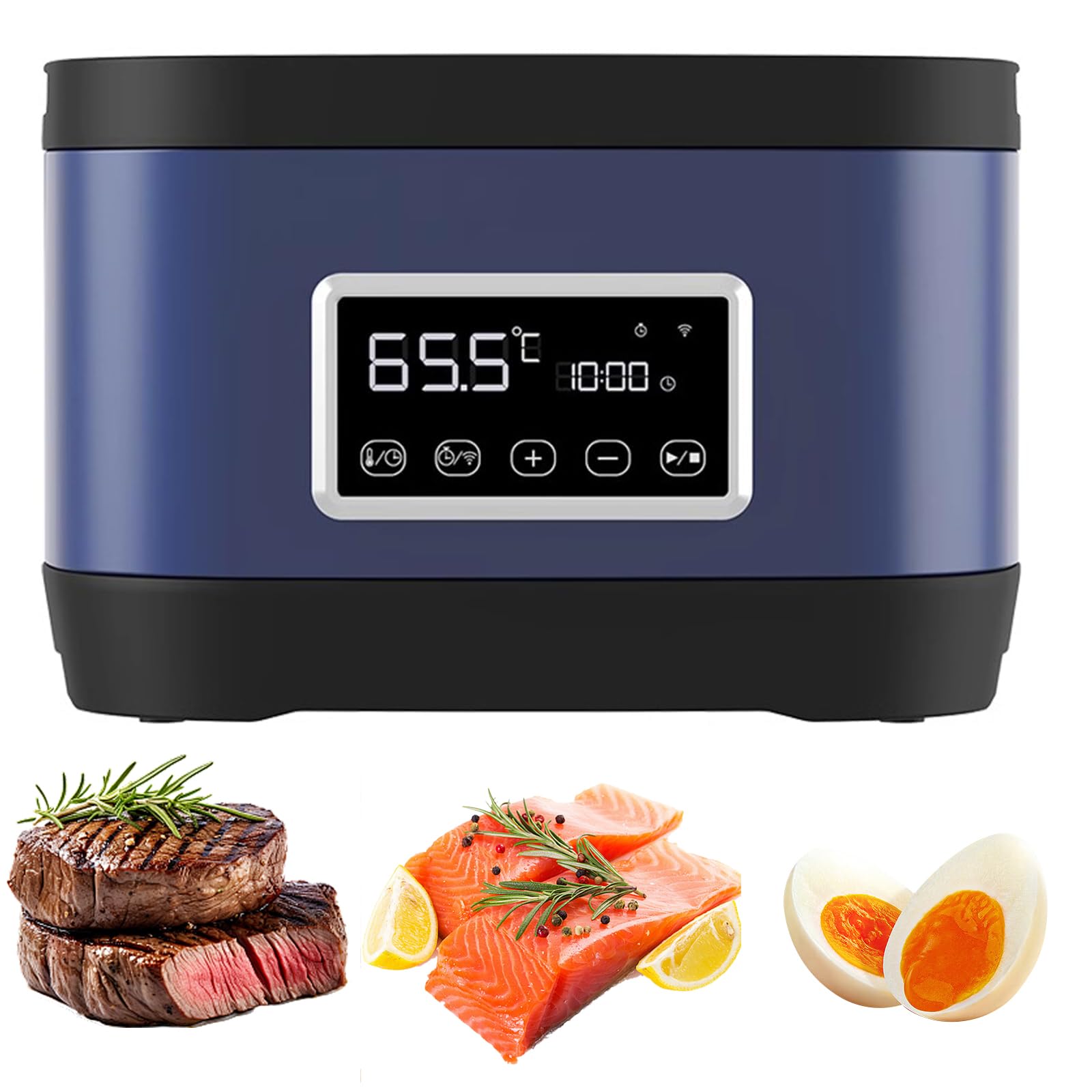 Sous-Vide-garer, Edelstahl-Vakuum-Sous-Vide-topf Mit Led-Touchscreen Und WiFi-App-steuerung, Temperaturregelung Von 40 bis 90 °c Und 24-stunden-intelligente-zeitschaltuhr, 3D-wasserzirkulator