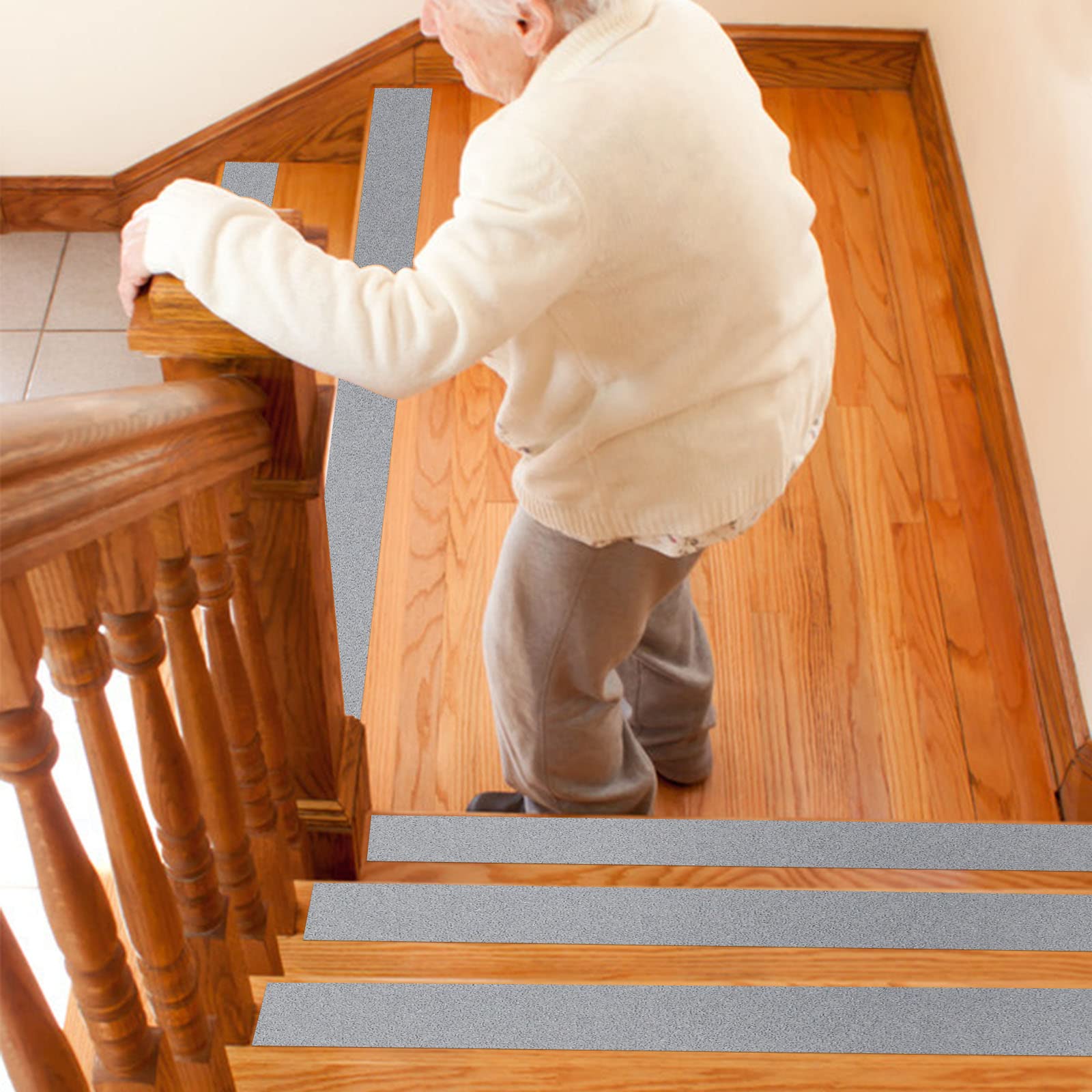 Nastro Antiscivolo Adesivo 50mm X 20m - 2 Rotoli Nero E Giallo, Per Scale E Superfici Scivolose - Foto 6