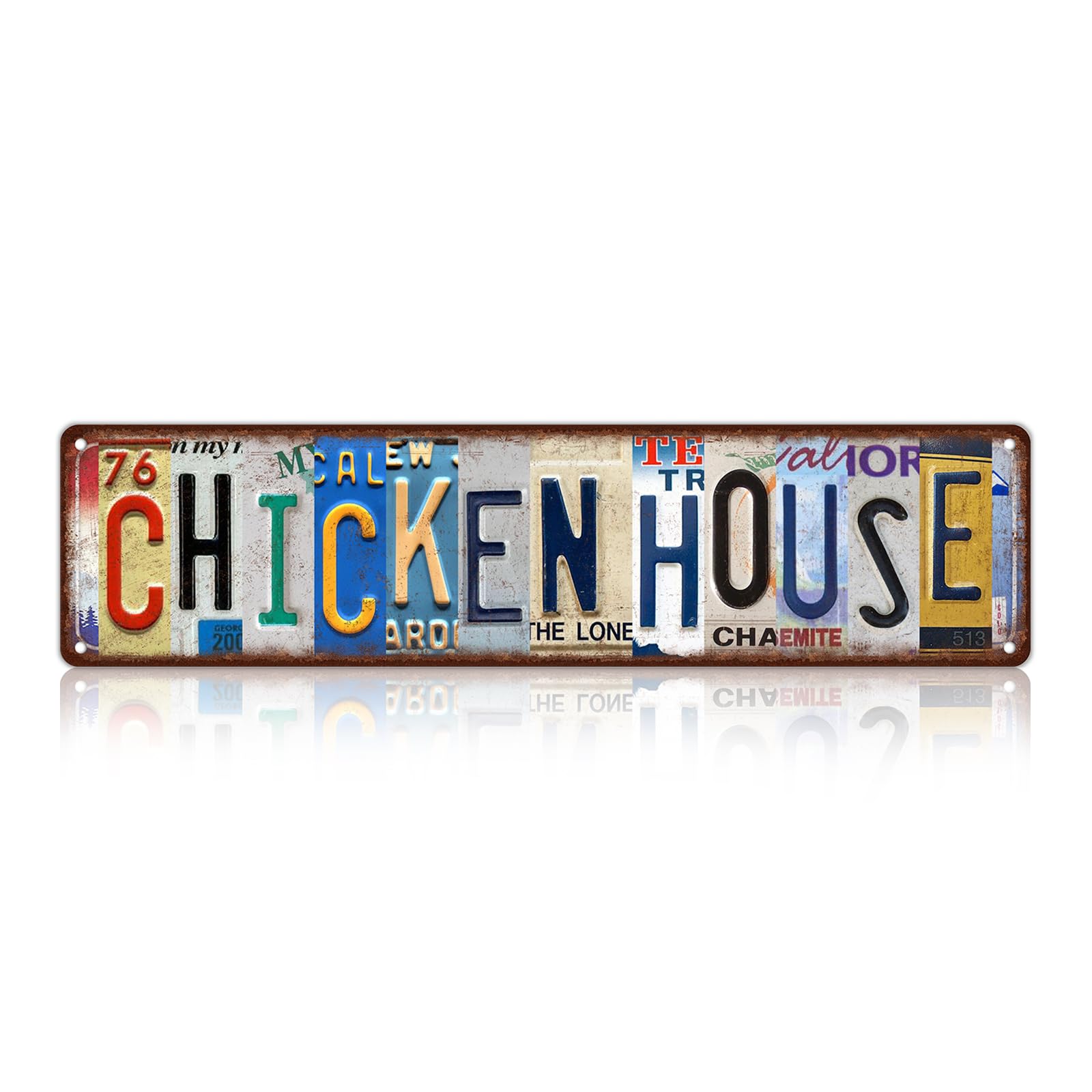 Vintage Chicken House Wall Decor Chichen Coop Street Signs Metal Tin Signs 4x16 Inch