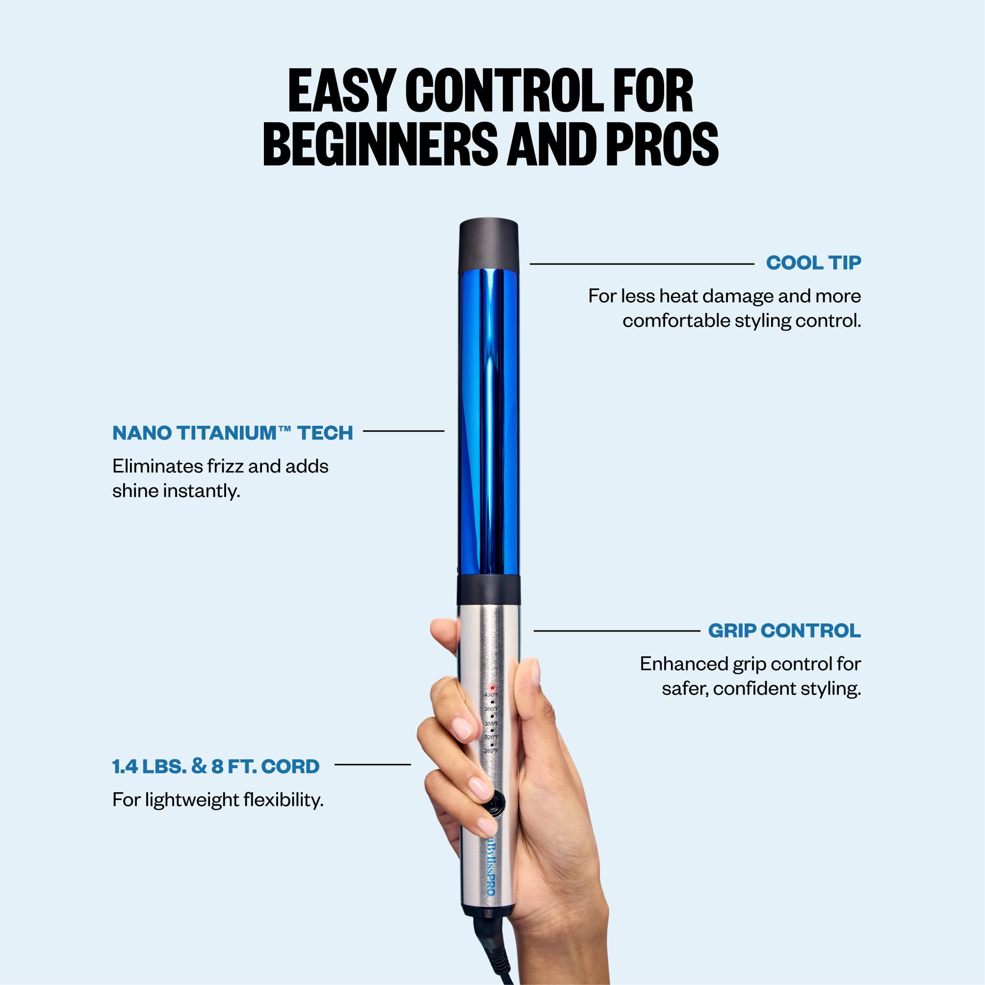 BaBylissPRO Nano Titanium Professional Curling Wand