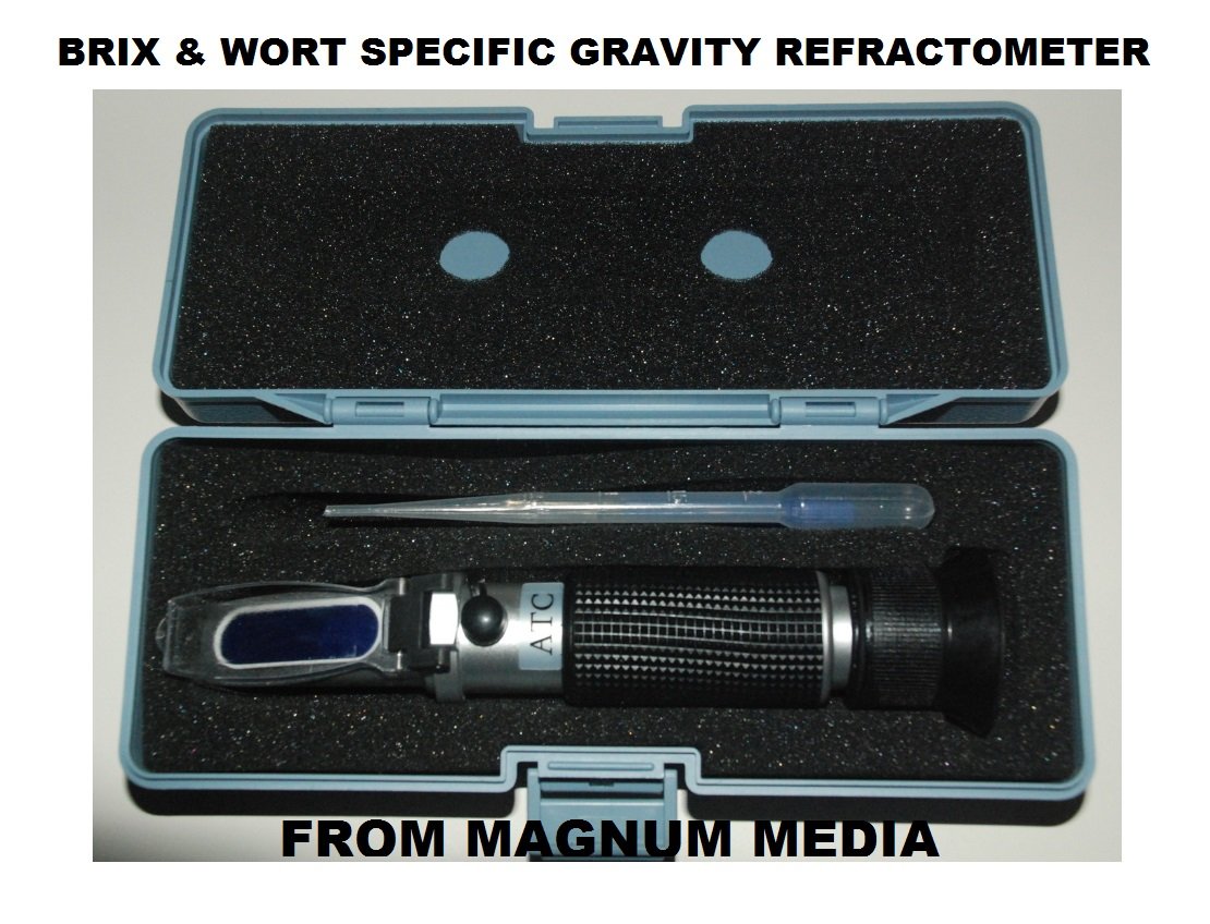 Beer Wort & Wine Refractometer, Dual Scale - Specific Gravity and Brix ,Advanced Optics, Replaces Homebrew Hydrometer, presented by Magnum Media